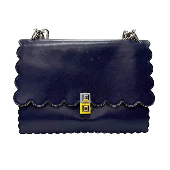 FENDI Navy Leather Shoulder Bag - Picture 1 of 5